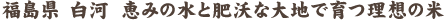 福島県 白河市　恵みの水と肥沃な大地で育つ理想の米