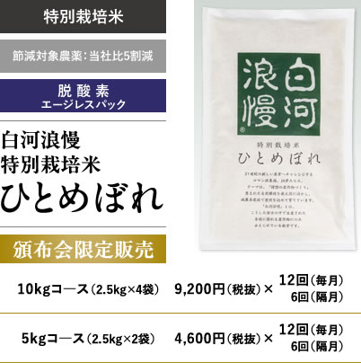 白河浪慢特別栽培米ひとめぼれ